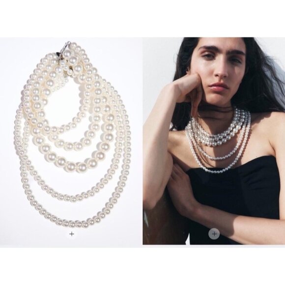 Pearl Necklace Knotted b/w Each Faux Pearl Bead High Quality Opera Lengrh Approx - Picture 7 of 12